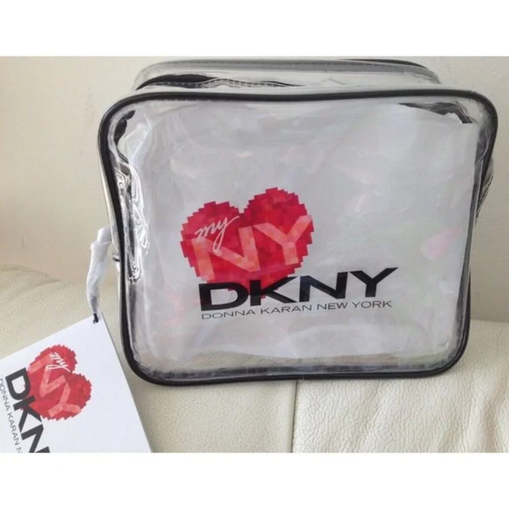 Donna Karan DKNY MYNY Clear Cosmetic Case Bag Perfume Red Heart GWP NWT